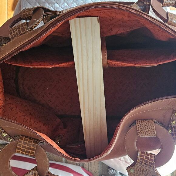 Leather Weekender Overnight Satchel Duffel Bag - Picture 6 of 14